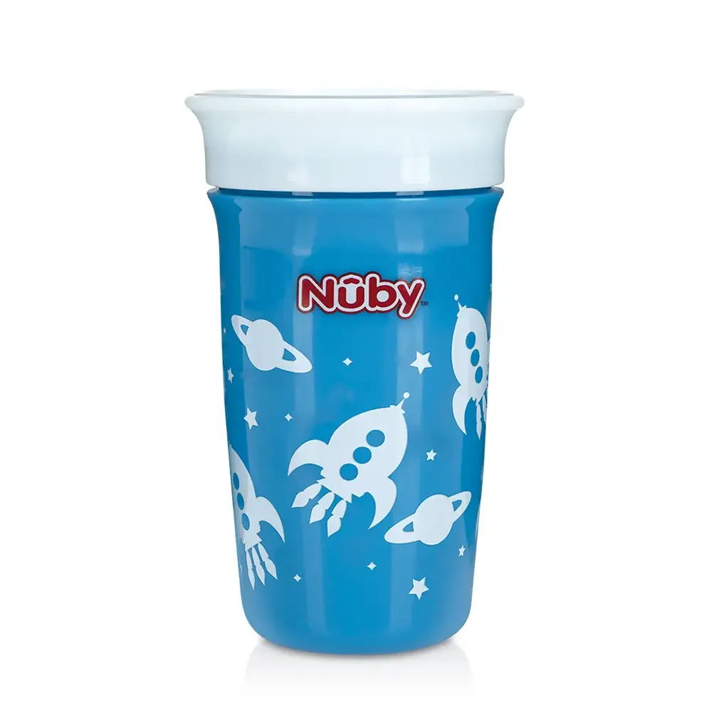 Copo Decorado 360° Antivazamento 300ml - Azul