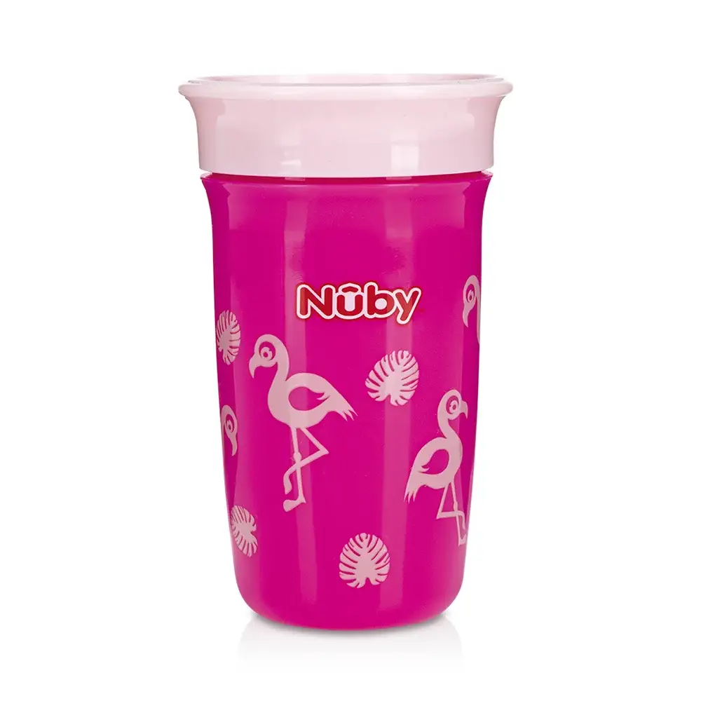 Copo Decorado 360° Antivazamento 300ml - Rosa