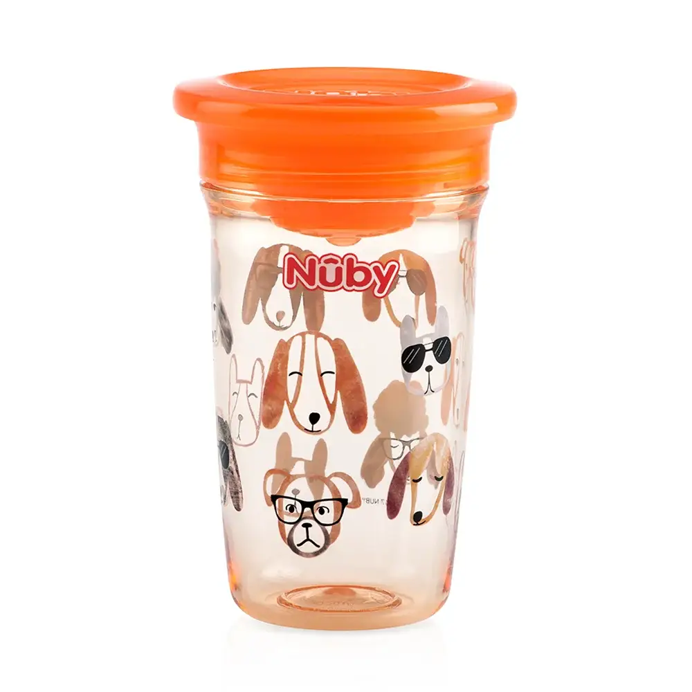 Copo 360° Antivazamento 300ml - Laranja Cachorrinho