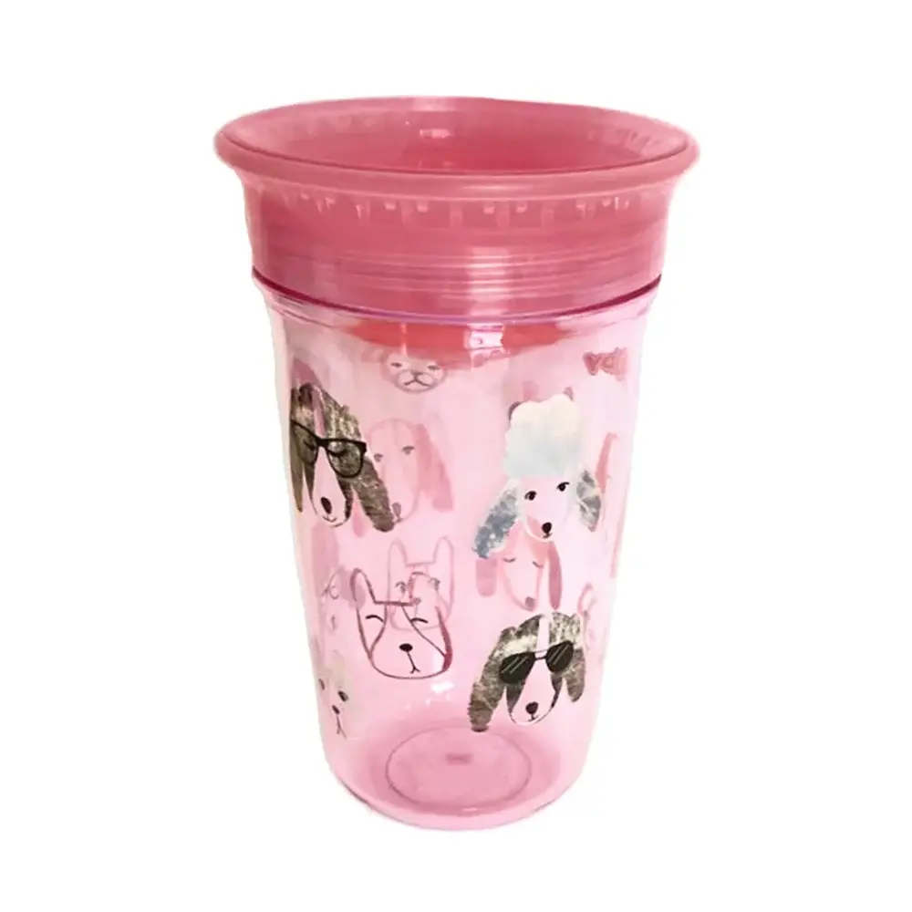 Copo 360° Antivazamento 300ml - Rosa Cachorrinho