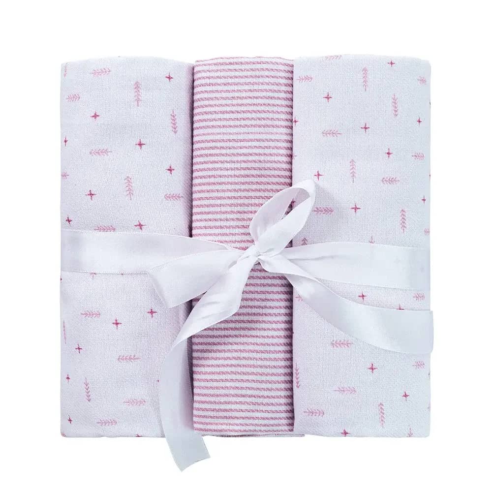 Kit 3 Cueiros Flanelados Flechas - Rosa