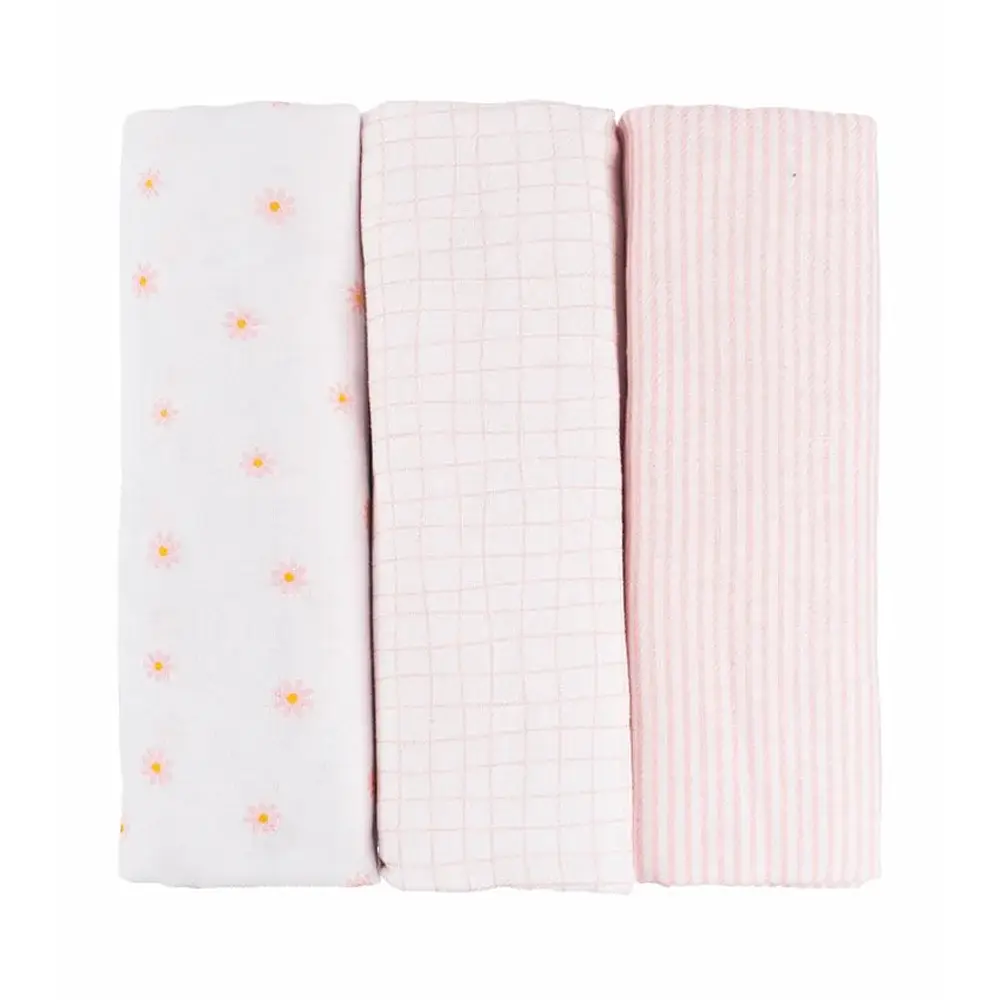 Kit 3 Cueiros Flanelados Ninho - Rosa