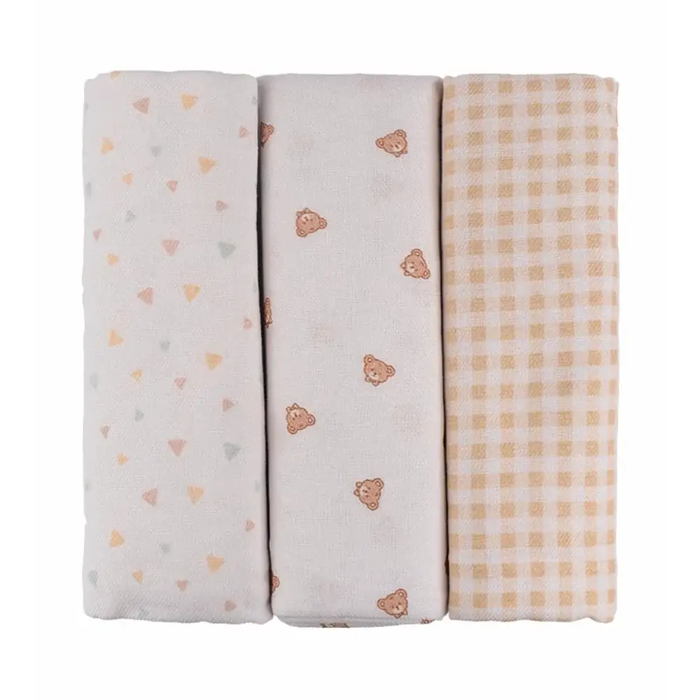 Kit 3 Cueiros Flanelados Ninho - Triângulo