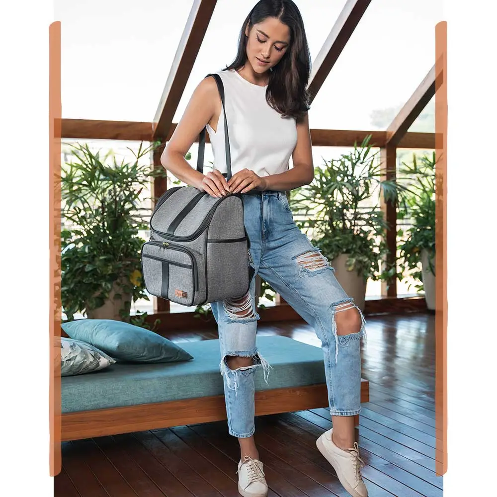 Bolsa Mochila Maternidade Multifuncional Lebaby 2 em 1 Cinza Mescla - Miniatura 13