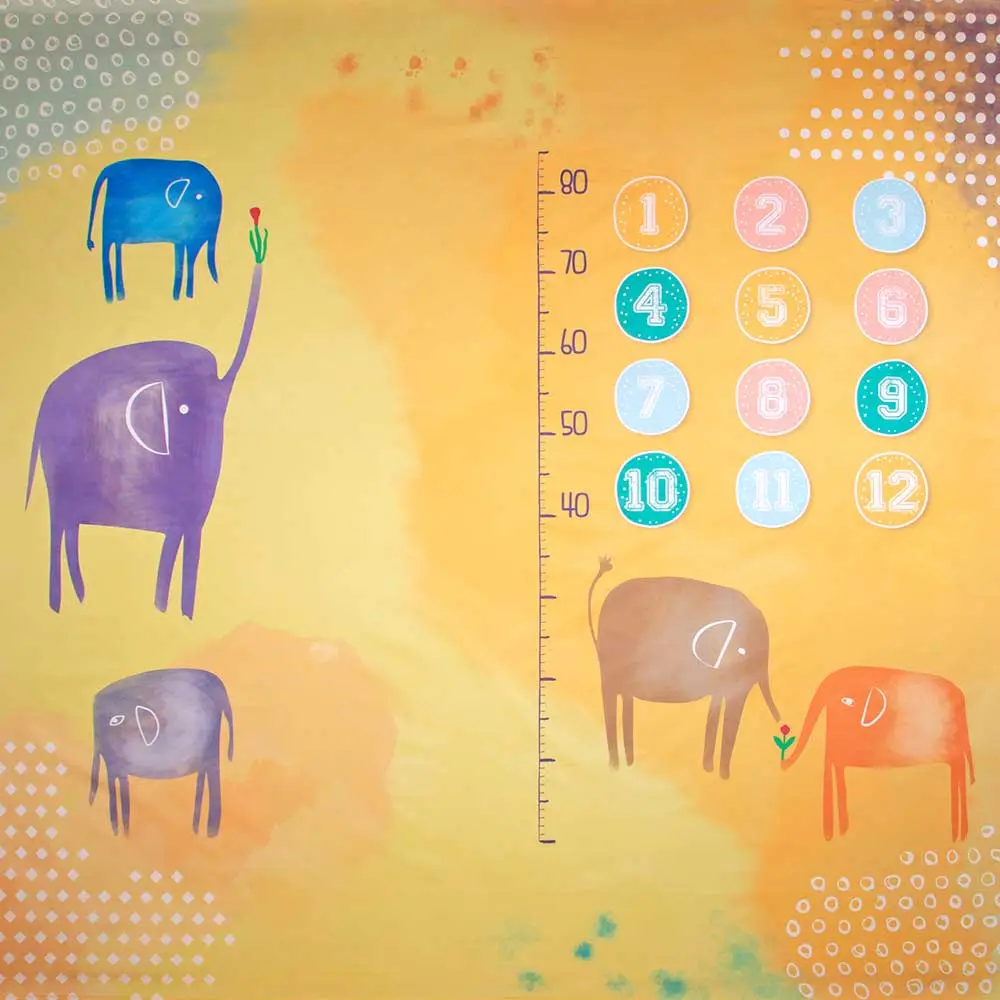 Cenário Mesversário Elefante Colorido (lençol) - Miniatura 2
