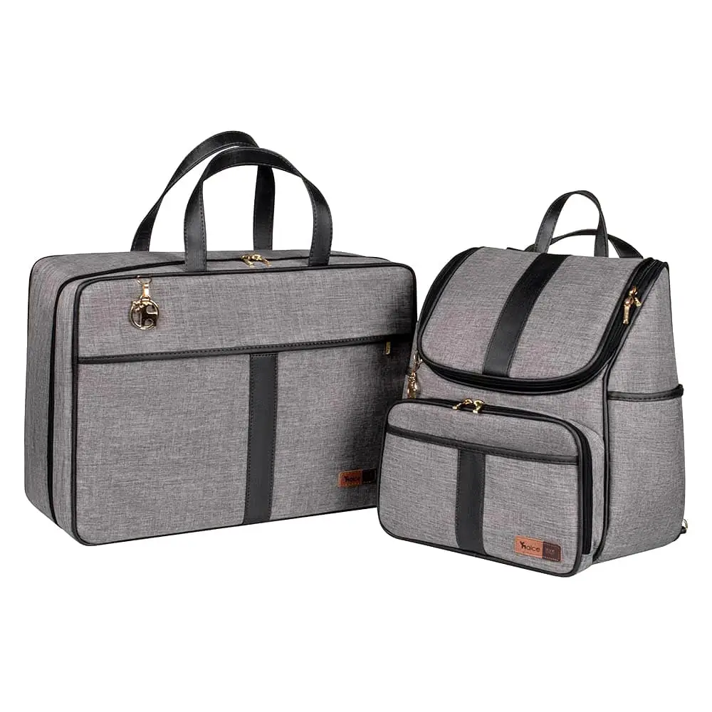 kit-mochila-e-mala-maternidade-multifuncional-lebaby-2-em-1-cinza-mescla