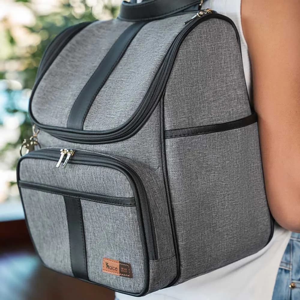 Kit Mochila e Mala Maternidade Multifuncional Lebaby 2 em 1 Cinza Mescla - Miniatura 13
