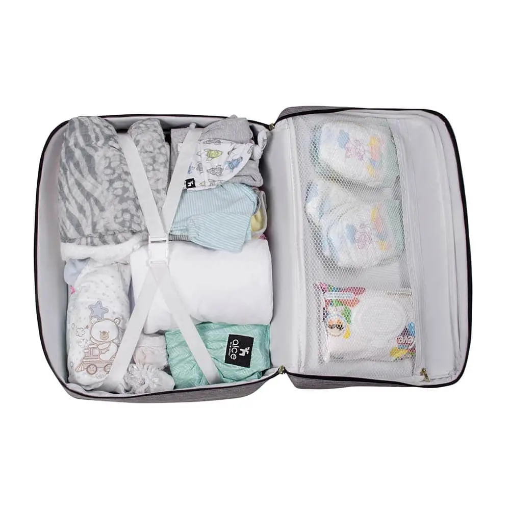 Kit Mochila e Mala Maternidade Multifuncional Lebaby 2 em 1 Cinza Mescla - Miniatura 6