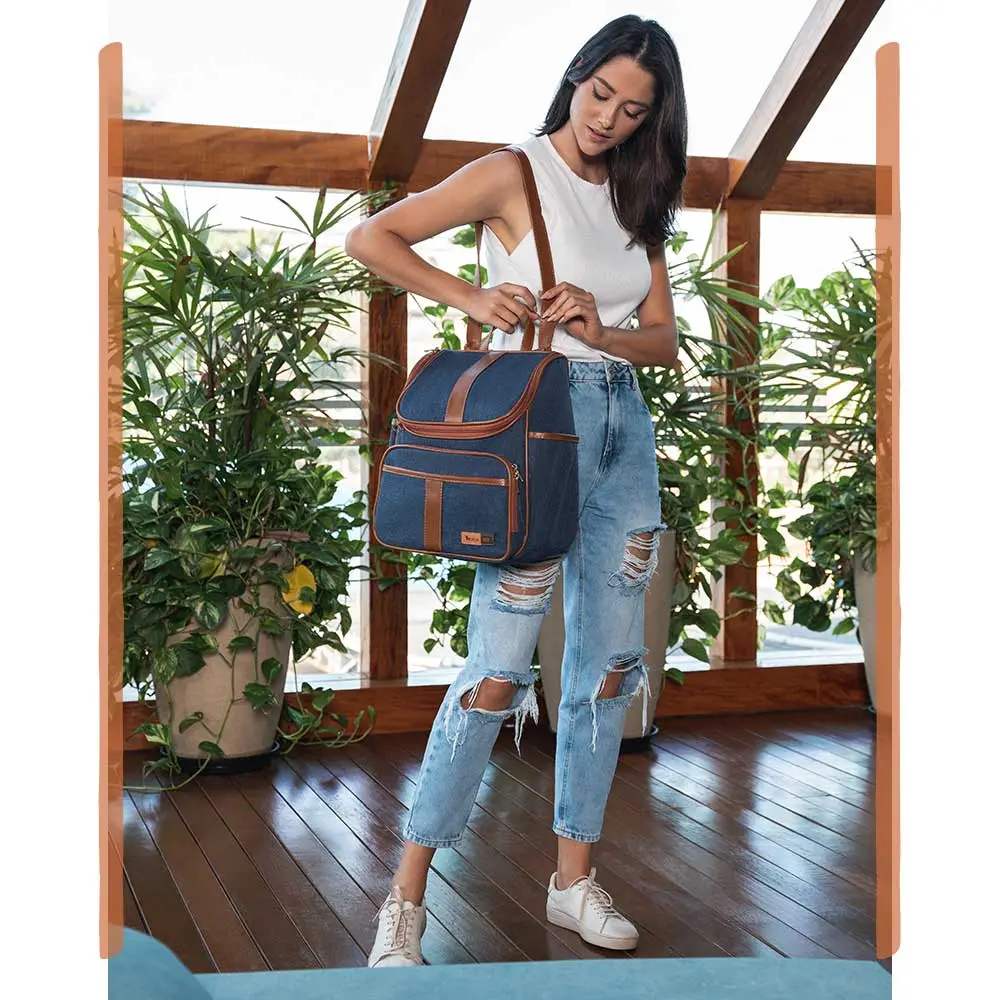 Kit Maternidade Mochila e Mala Jeans Lebaby - Miniatura 13