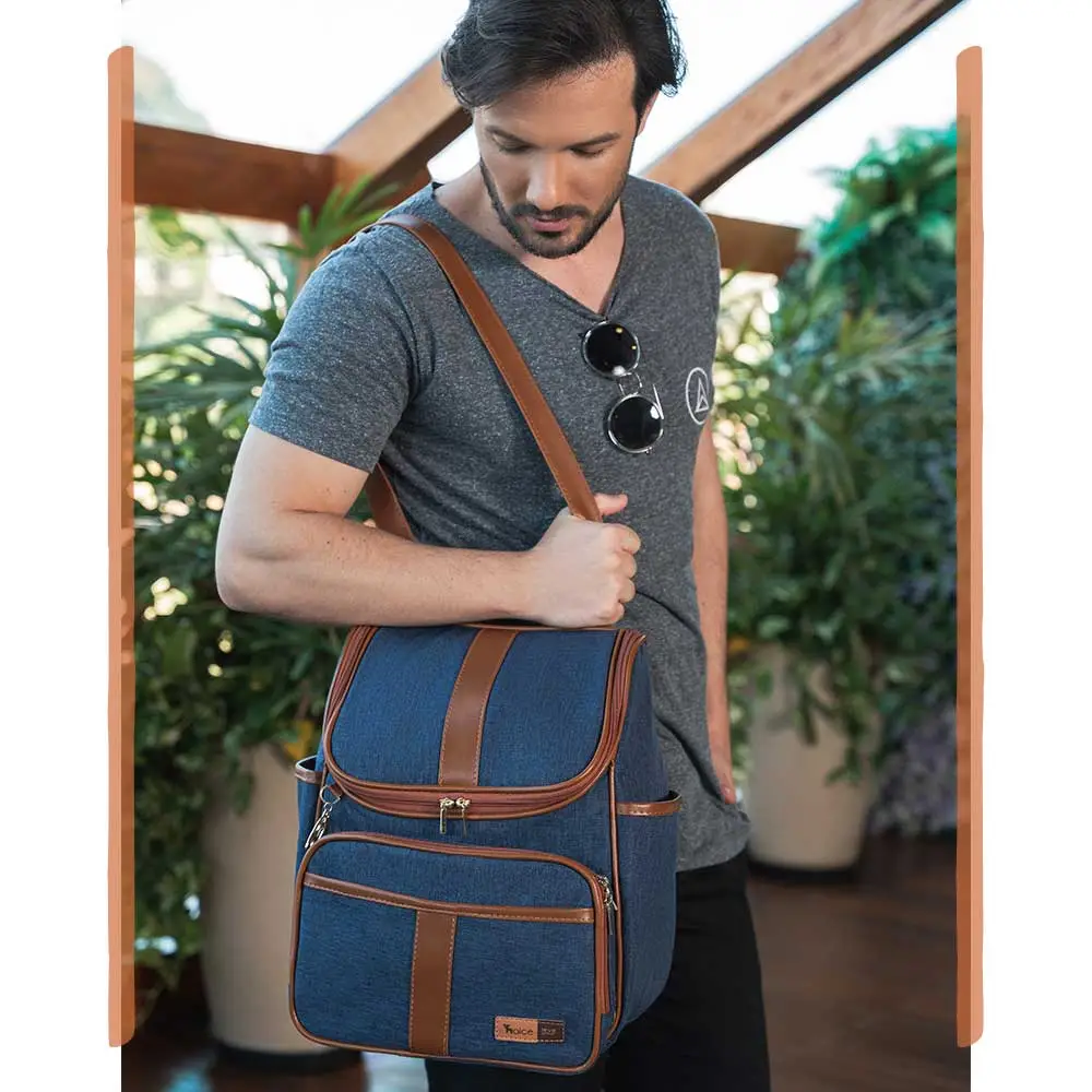 Kit Maternidade Mochila e Mala Jeans Lebaby - Miniatura 15