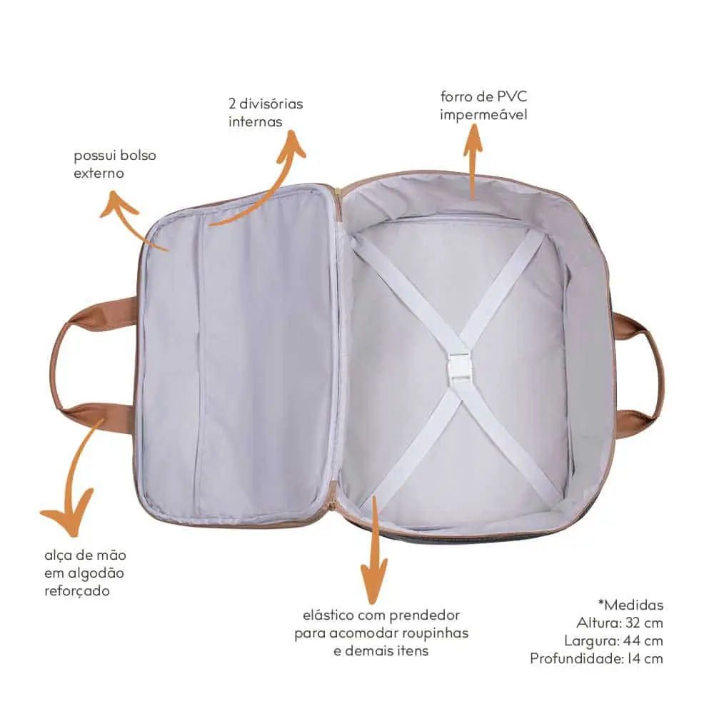 Kit Maternidade Mochila e Mala Jeans Lebaby - Miniatura 17
