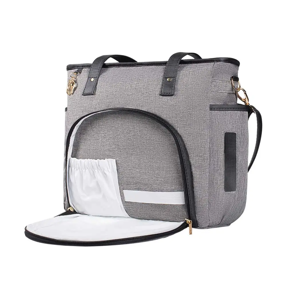 Bolsa Maternidade Lebaby Cinza Mescla - Miniatura 4