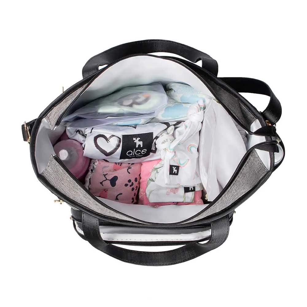 Bolsa Maternidade Lebaby Cinza Mescla - Miniatura 5