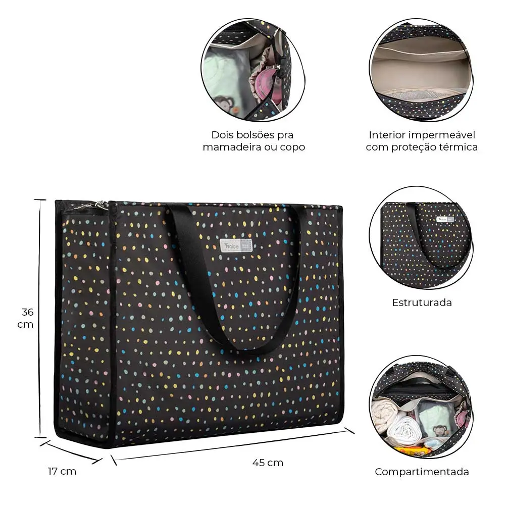 Bolsa Maternidade Alce Bag Poá Color - Miniatura 2