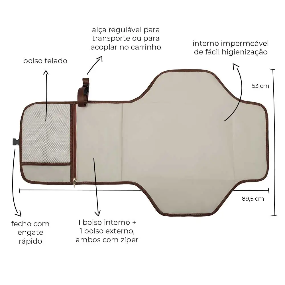 Trocador Portátil de Bebê com Porta fraldas ALCE OCRE - Miniatura 3