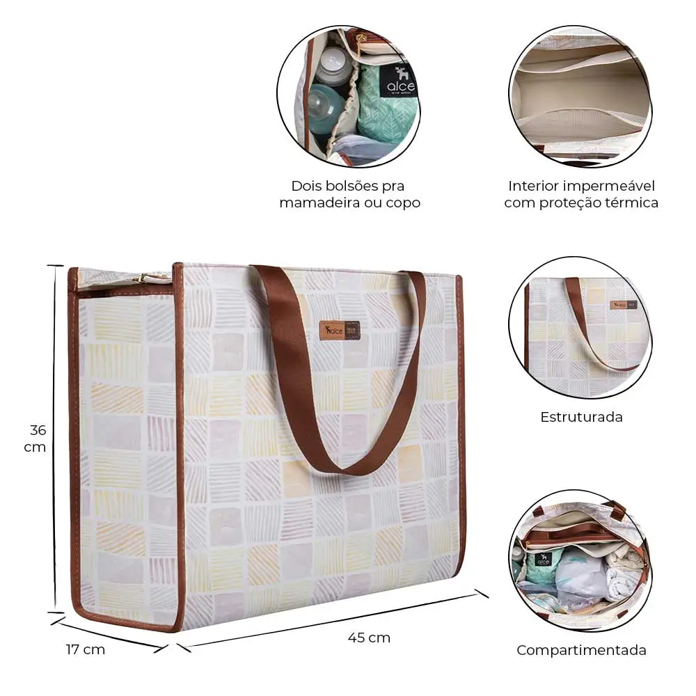 Kit Bolsa Maternidade Alce Bag e Trocador Portátil Ocre - Miniatura 3