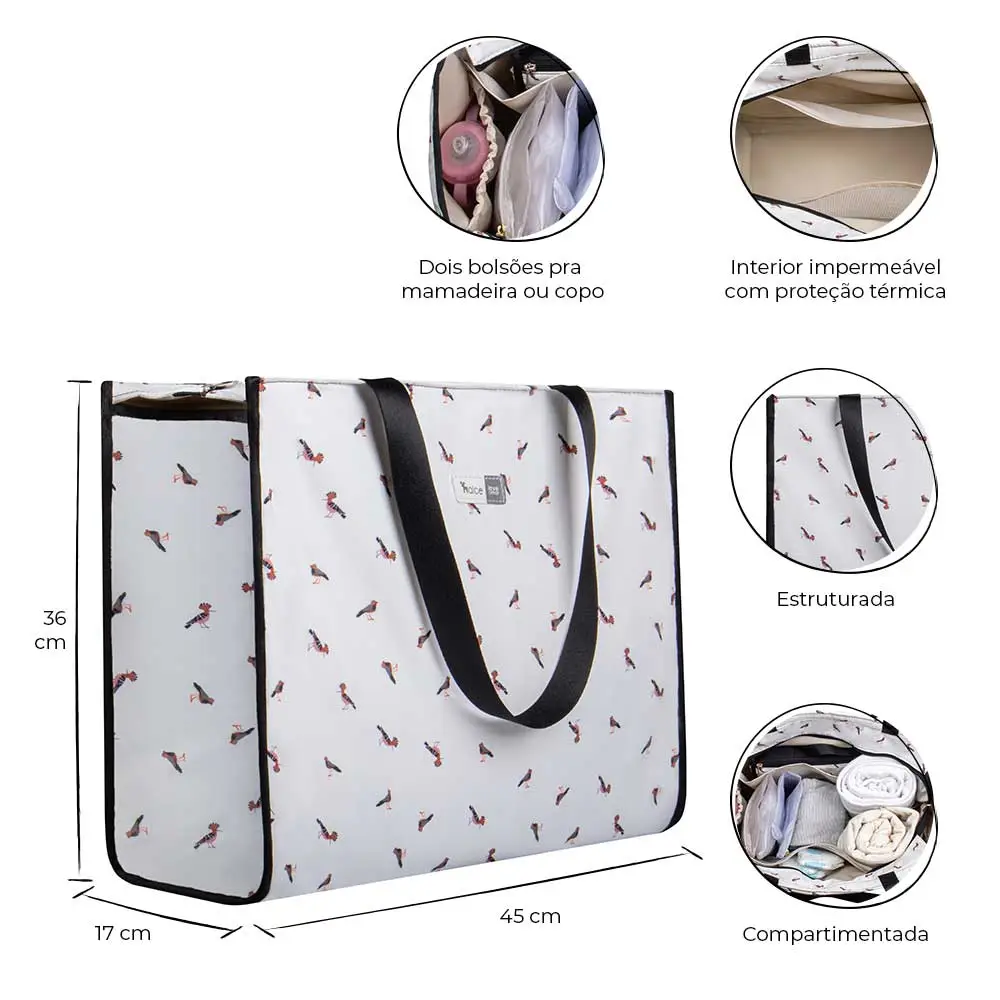 Kit Bolsa Maternidade Alce Bag e Trocador Portátil Passarinho - Miniatura 3