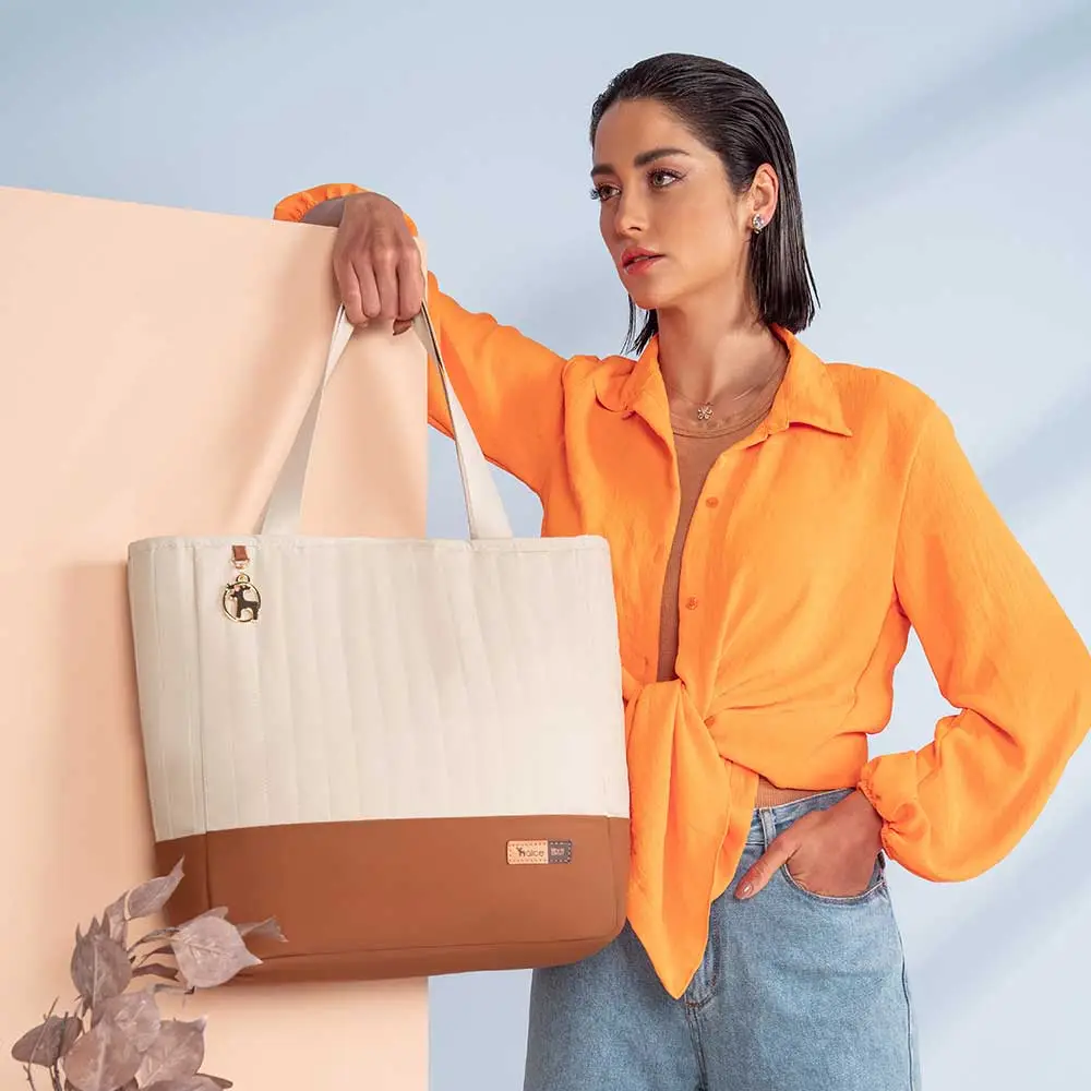 Bolsa Maternidade Coleção Cores - Creme e Caramelo - Miniatura 6