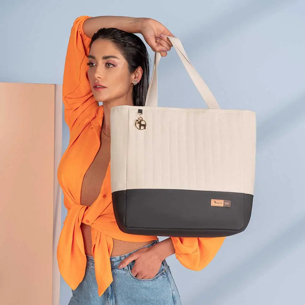 Bolsa Maternidade Coleção Cores - Creme e Preto - Miniatura 6