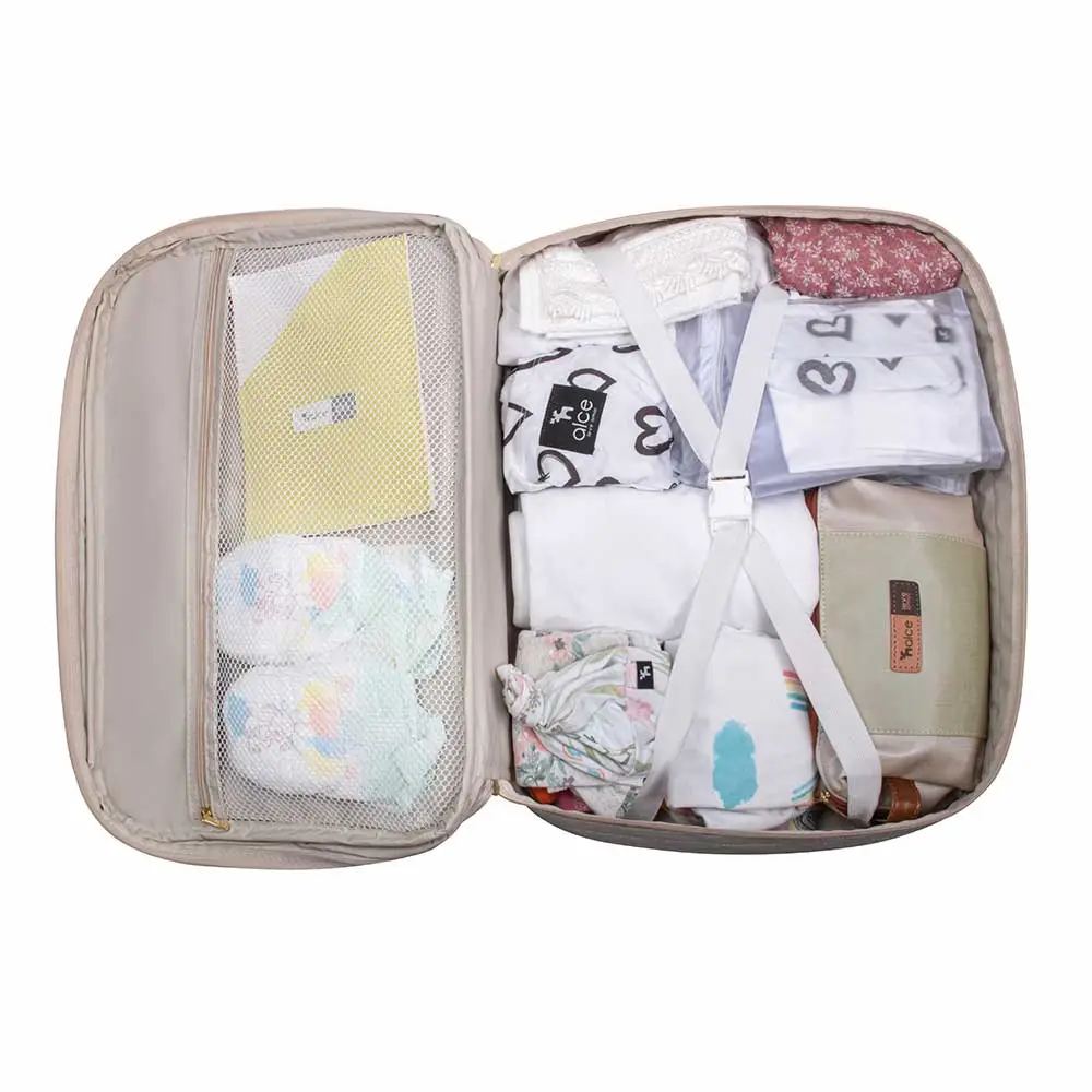 Kit Bolsa Mala e Mochila Maternidade Coleção Cores - Creme e Laranja - Miniatura 9