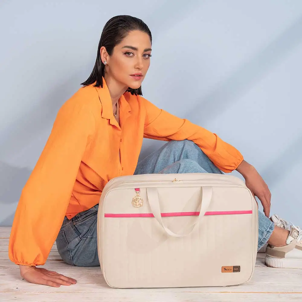 Kit Bolsa Mala e Mochila Maternidade Coleção Cores - Creme e Pink - Miniatura 23