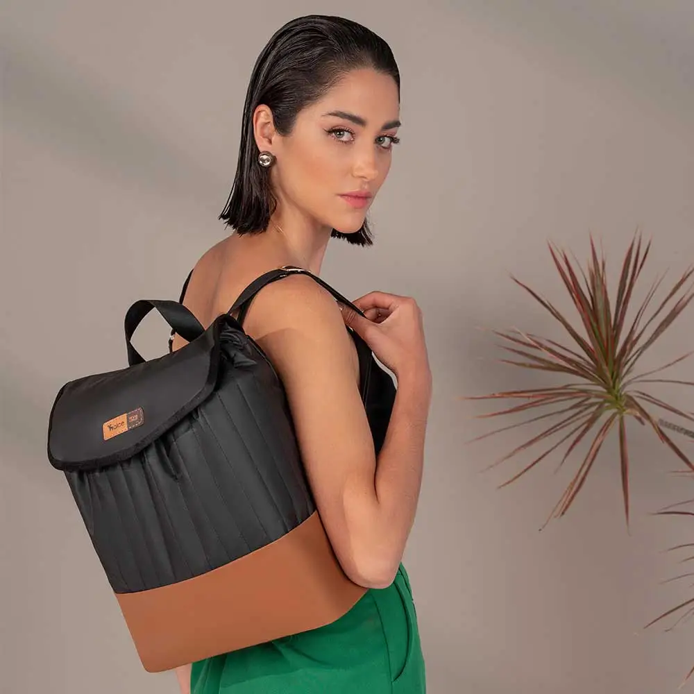 Kit Bolsa Mala e Mochila Maternidade Coleção Cores - Preto e Caramelo - Miniatura 17