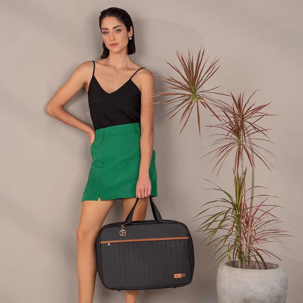 Kit Bolsa Mala e Mochila Maternidade Coleção Cores - Preto e Caramelo - Miniatura 20