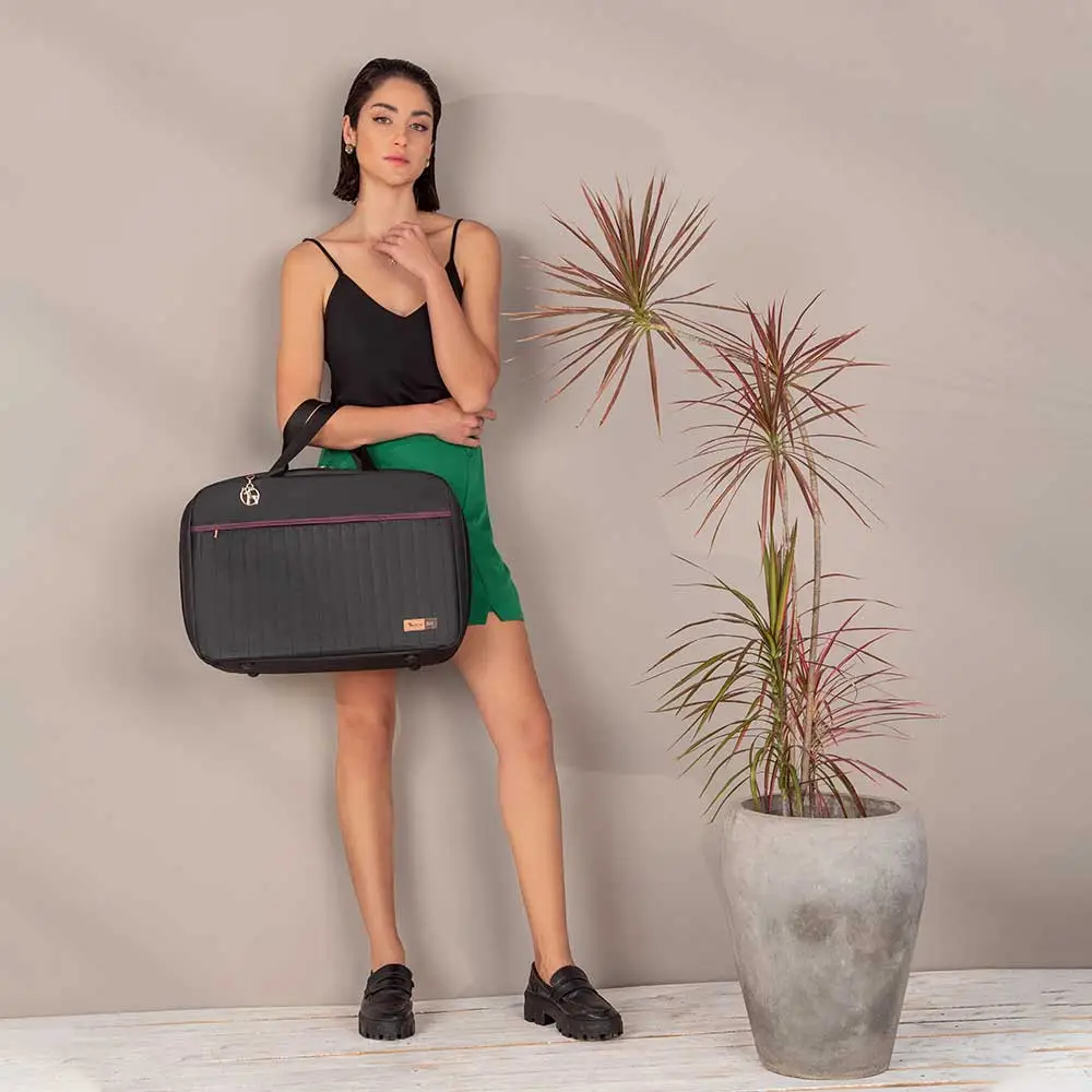 Kit Bolsa Mala e Mochila Maternidade Coleção Cores - Preto e Marsala - Miniatura 19