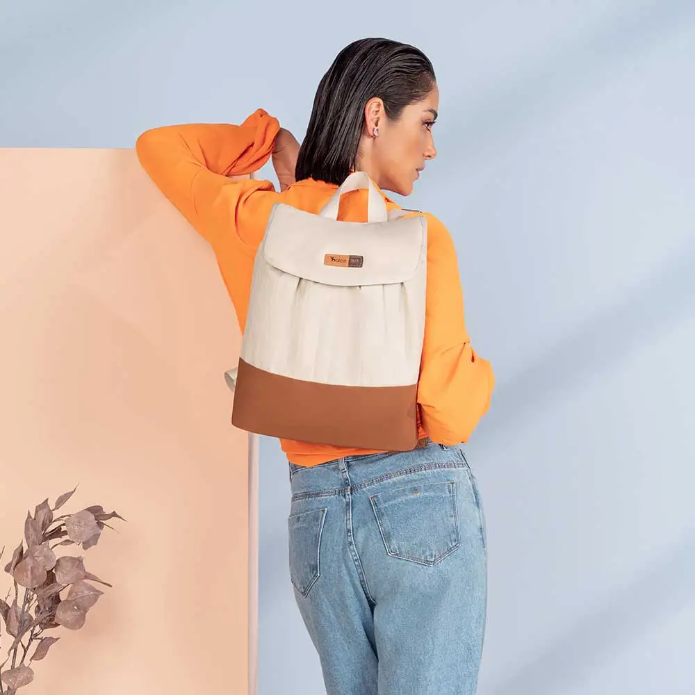 Mochila Maternidade Coleção Cores - Creme e Caramelo - Miniatura 8