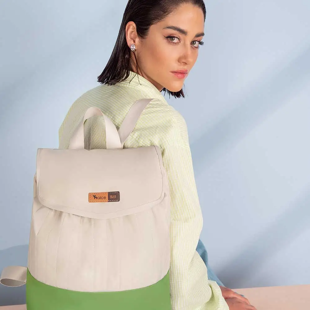 Mochila Maternidade Coleção Cores - Creme e Verde - Miniatura 6