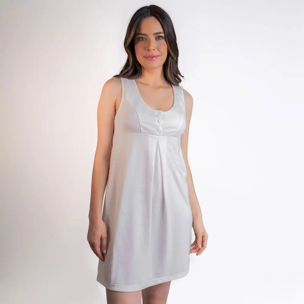 Camisola de Maternidade e Amamentação Mamãe e Bebê - Off - Miniatura 3