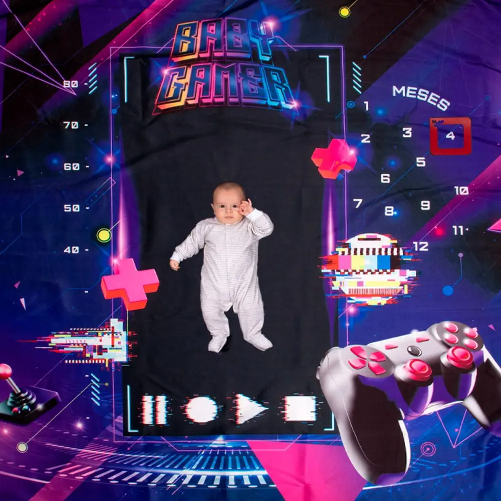 cenario-tapete-mesversario-gamer-lencol-para-bebe-alce