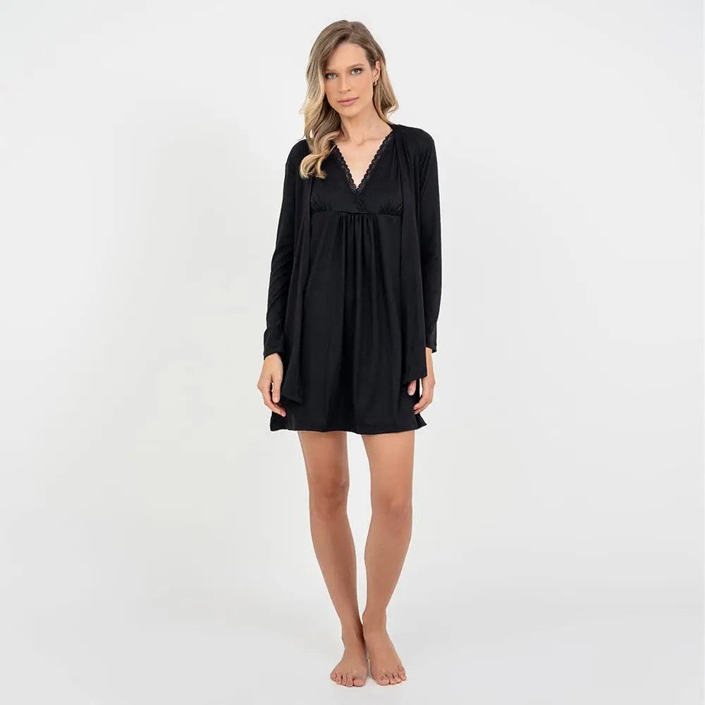 Kimono Maternidade Preto - Miniatura 5