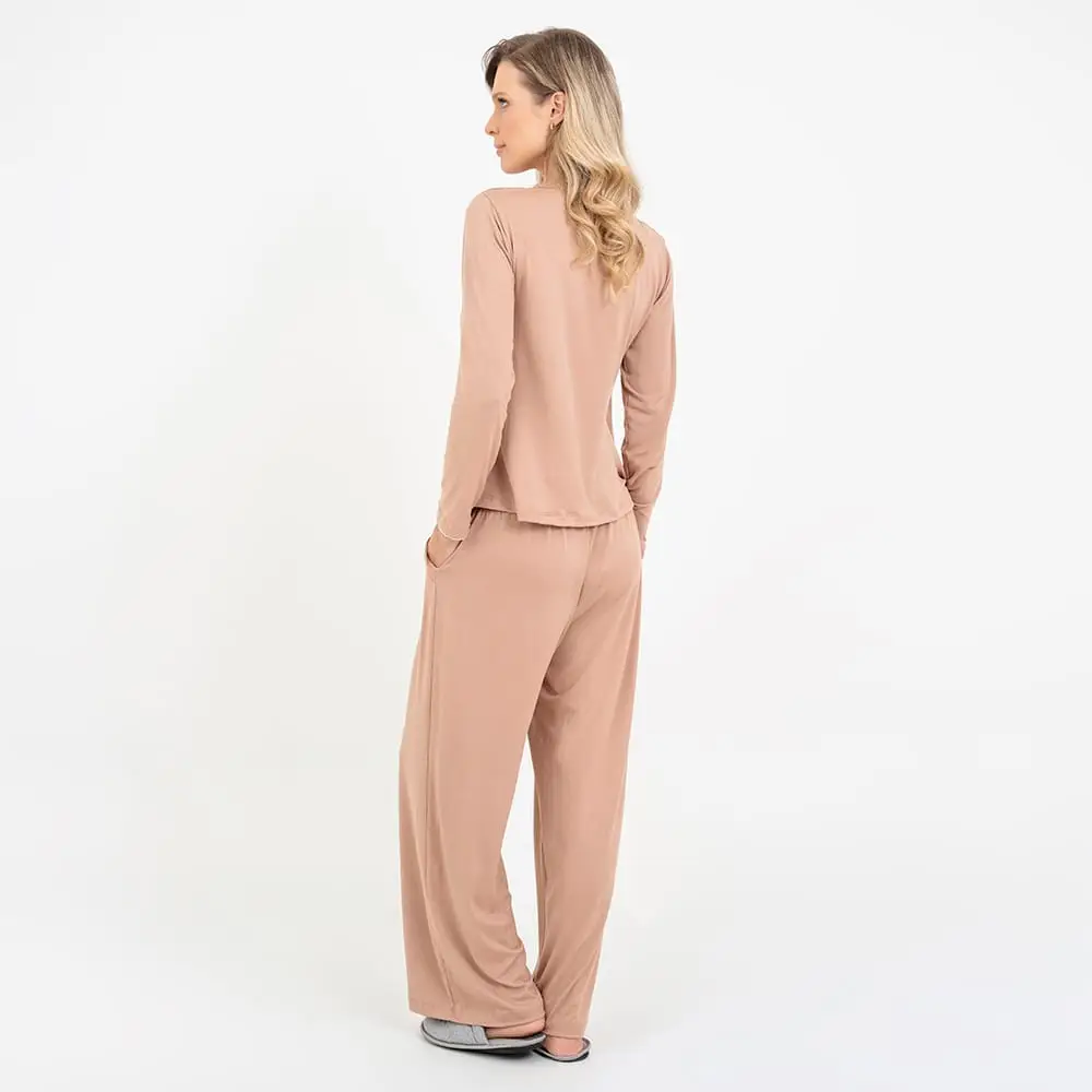 Pijama Longo Maternidade Cappuccino - Miniatura 6