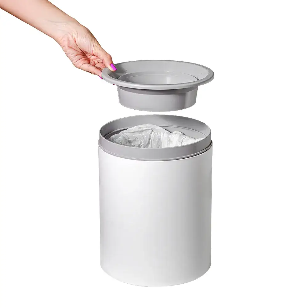 Lixeira 3 em 1 anti odor Branca - Miniatura 4