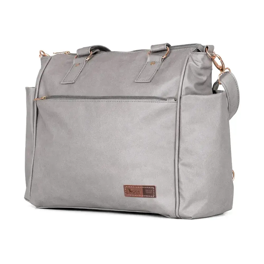 Bolsa Mochila Maternidade 2 em 1 Corah Cinza - Miniatura 3