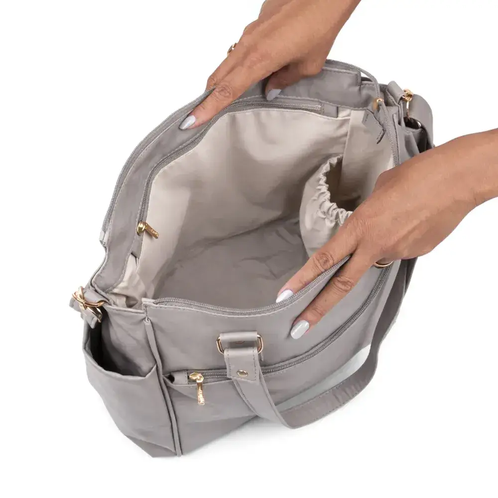 Bolsa Mochila Maternidade 2 em 1 Corah Cinza - Miniatura 6
