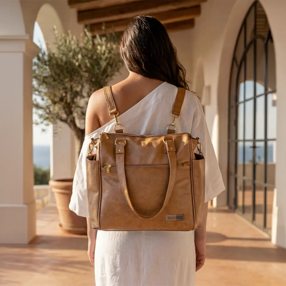 Bolsa Mochila Maternidade 2 em 1 Corah Caramelo - Miniatura 10