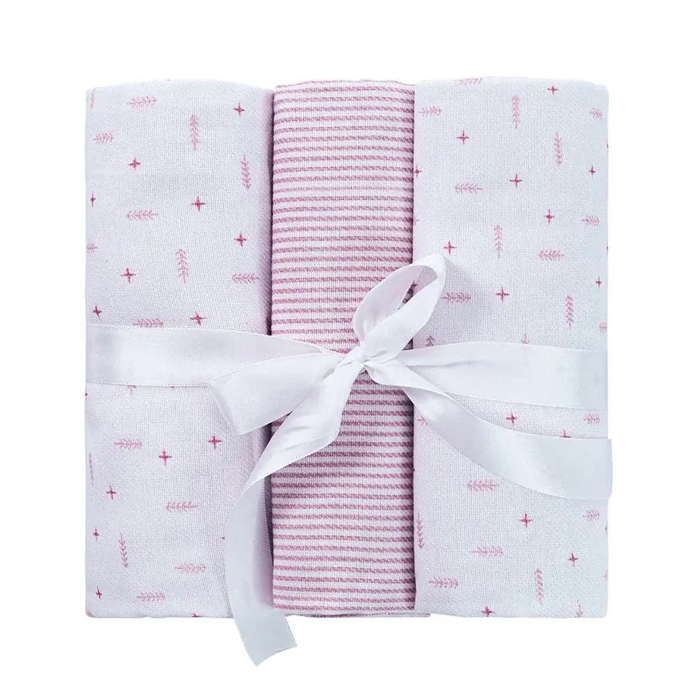 Kit 3 Cueiros Flanelados Flechas - Rosa