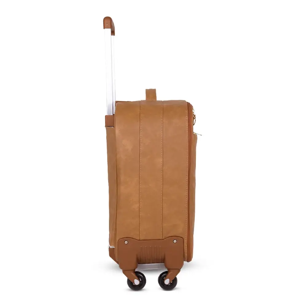 Kit Bolsa e Mala de Rodinhas Corah Caramelo - Miniatura 4