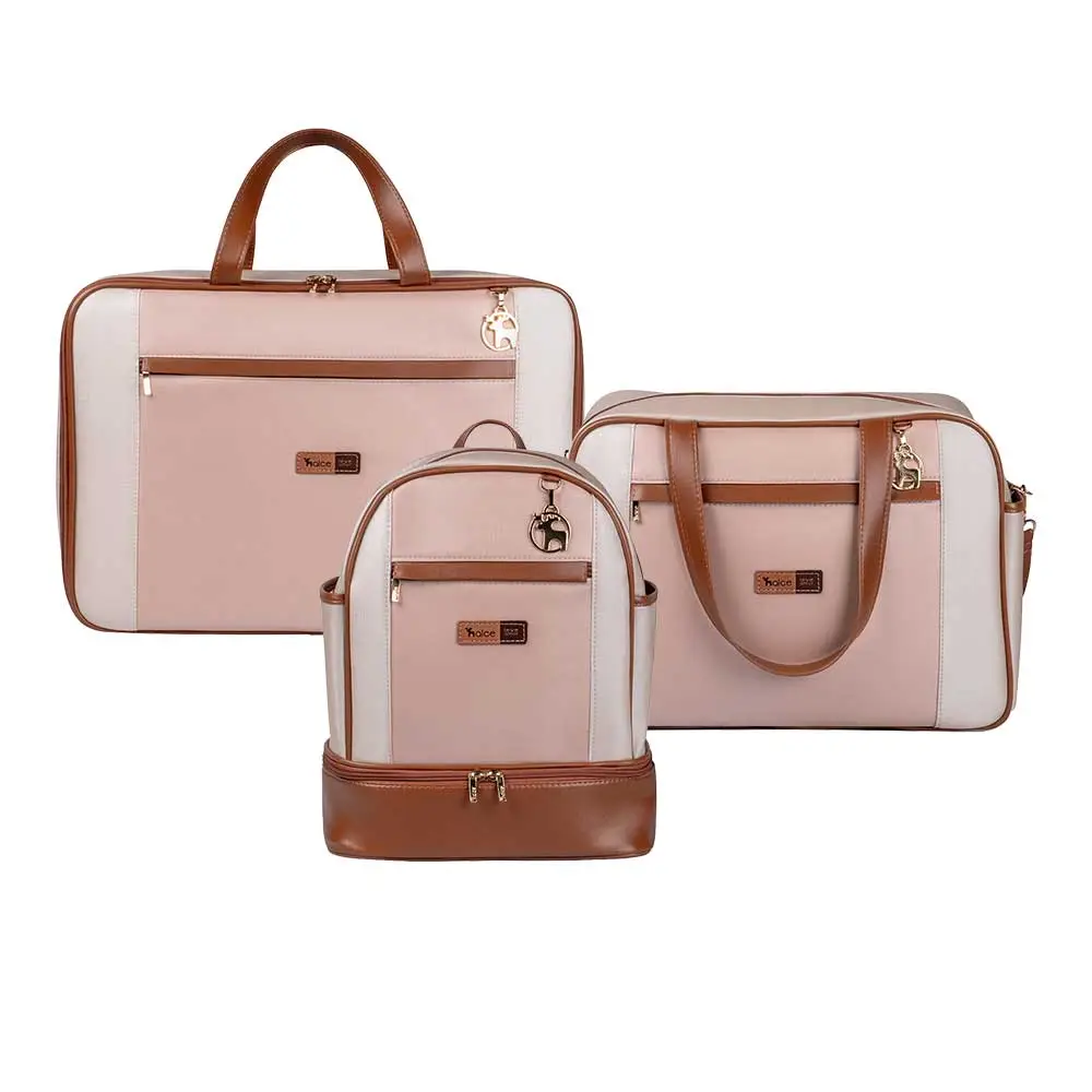 Kit Maternidade Bolsa Mala e Mochila Londres Rose - Foto 1