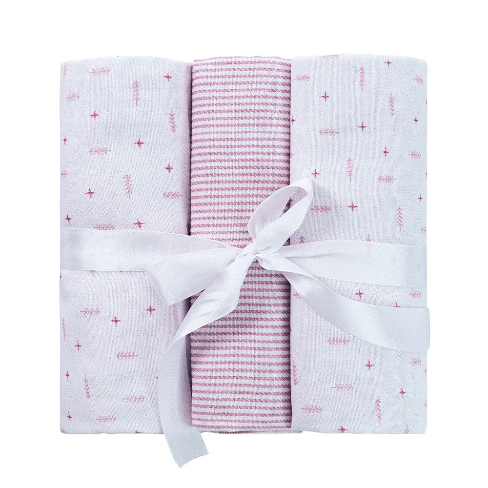 Kit 3 Cueiros Flanelados Flechas - Rosa - Foto 1
