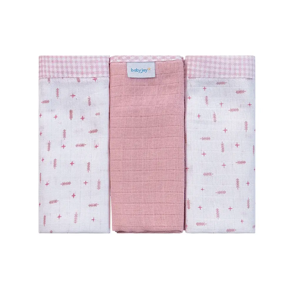 Kit 3 Panos de Boca Quadriculados Flechas - Rosa - Foto 1