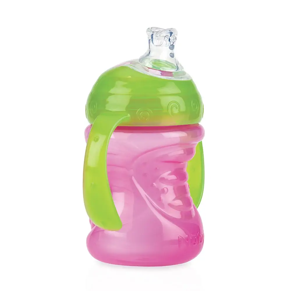 Copo de Transição com Alça e Bico de Silicone 240ml - Rosa