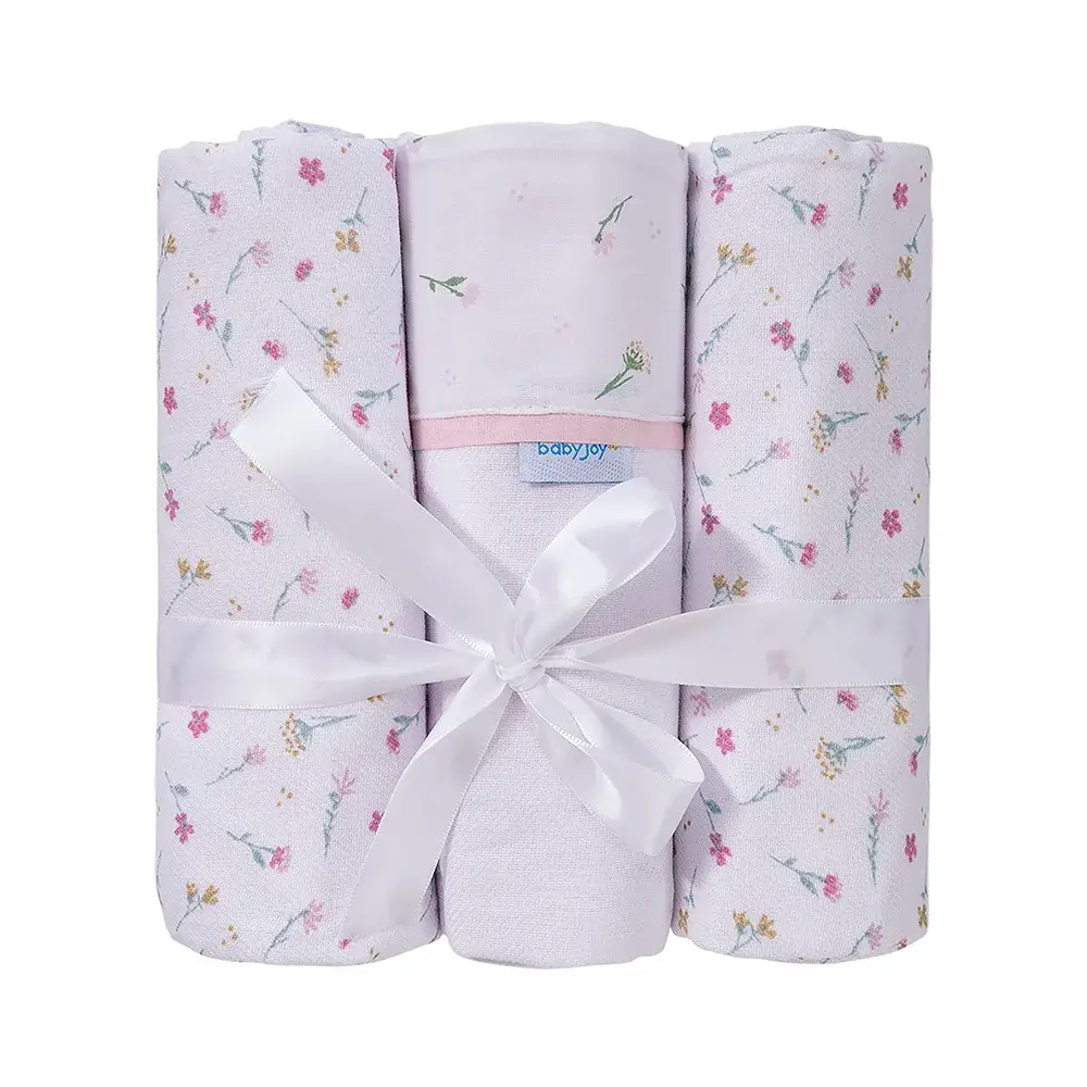 Kit 3 Cueiros Flanelados Fábula - Floral - Foto 1