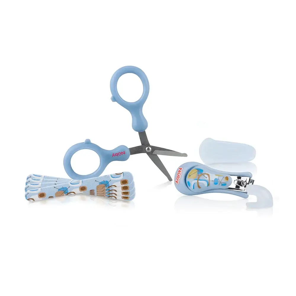 Kit Manicure Infantil 6 Peças - Azul Bebê