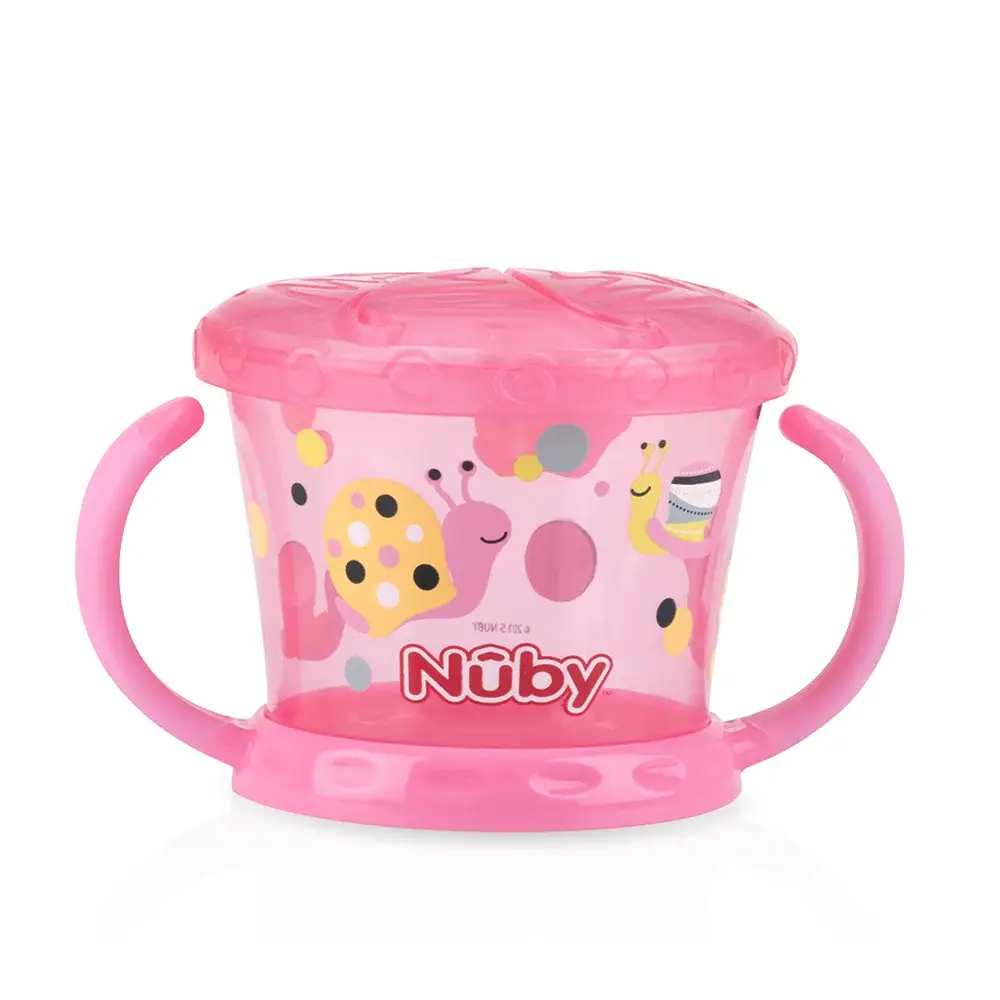 Porta Lanchinho Decorado com Tampa 285ml - Rosa
