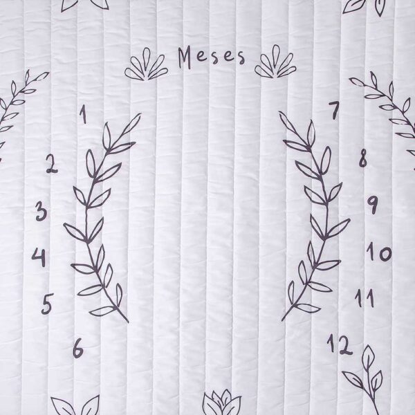 tapete mesversário acompanhamento mensal dupla face branco tema raminho use alce