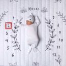 tapete mesversário acompanhamento mensal dupla face branco tema raminho use alce