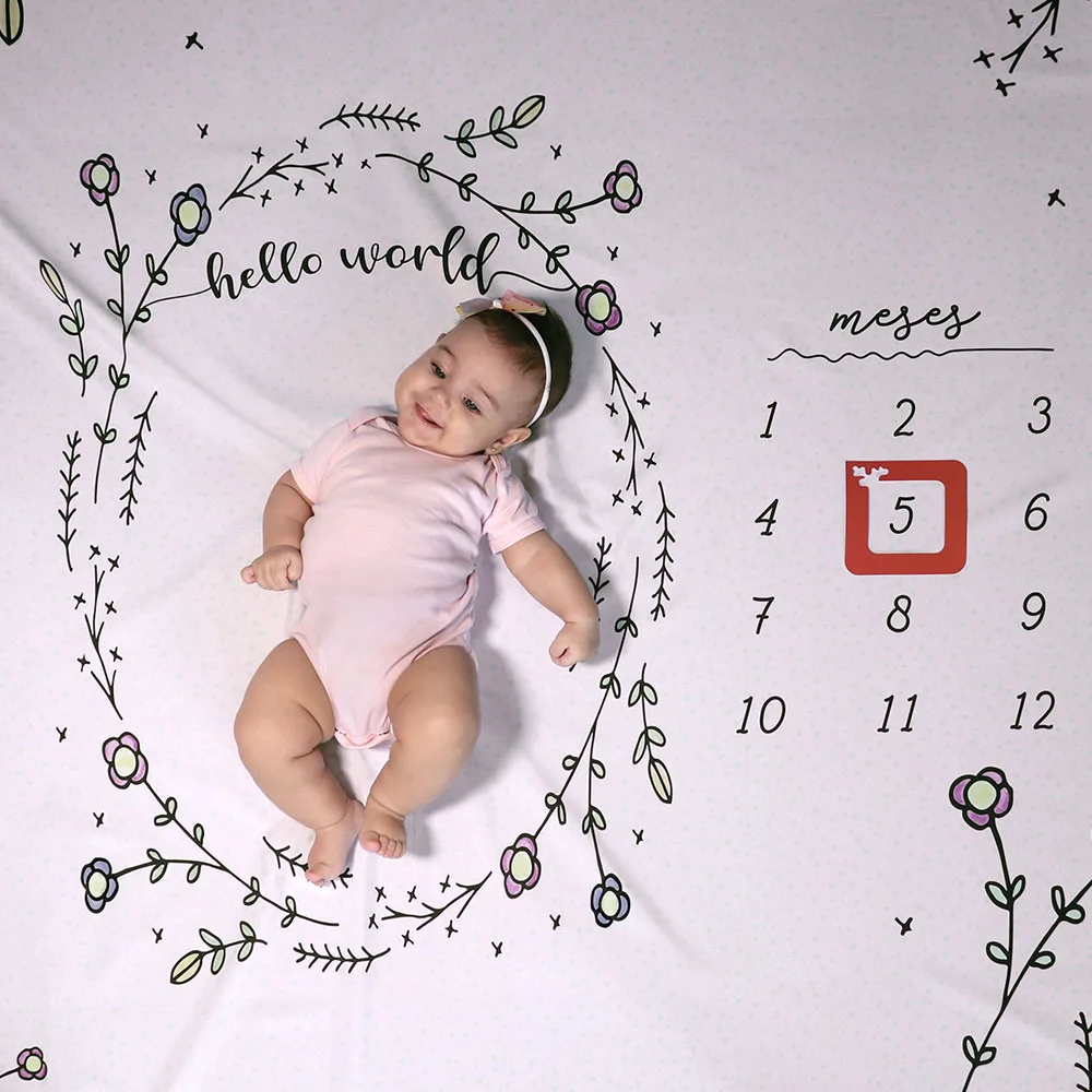 cenário mesversário branco meu jardim